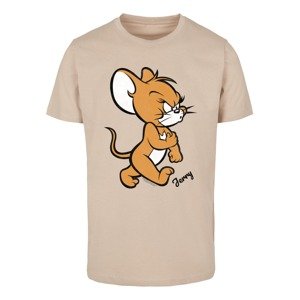 ABSOLUTE CULT Tričko 'Tom & Jerry - Angry Mouse'  piesková / pueblo / čierna / biela