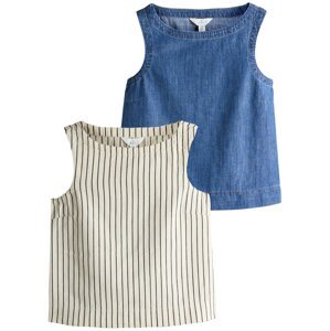 The Set Top  modrá denim / čierna / biela