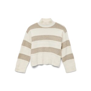 Vero Moda Girl Sveter 'VMInez'  krémová / farba ťavej srsti